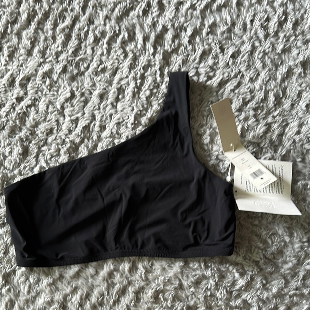 Tory Burch Black One-Shoulder Bikini Top